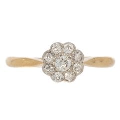 Antique Edwardian Gold Diamond Daisy Cluster Ring