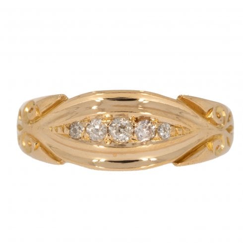 Antique Edwardian Gold Diamond Five Stone Ring