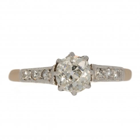 Antique Edwardian Gold Diamond Solitaire Ring