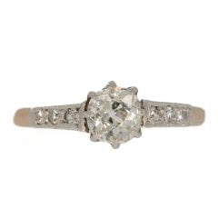 Antique Edwardian Gold Diamond Solitaire Ring