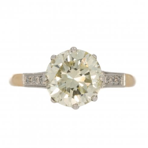 Antique Edwardian Gold Diamond Solitaire Ring