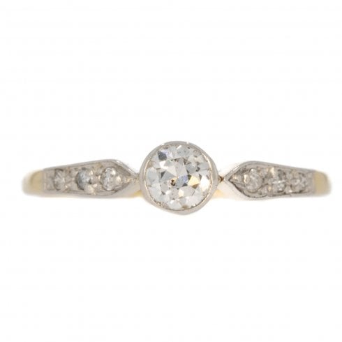 Antique Edwardian Gold Diamond Solitaire Ring