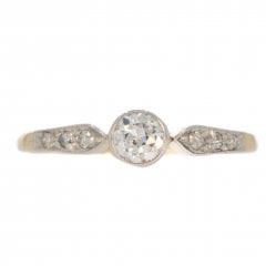 Antique Edwardian Gold Diamond Solitaire Ring