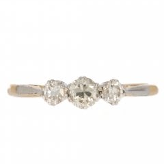 Antique Edwardian Gold Diamond Three Stone Ring