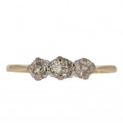 Antique Edwardian Gold Diamond Three Stone Ring