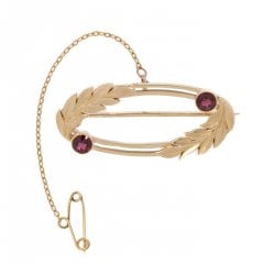 Antique Edwardian Gold Garnet Brooch