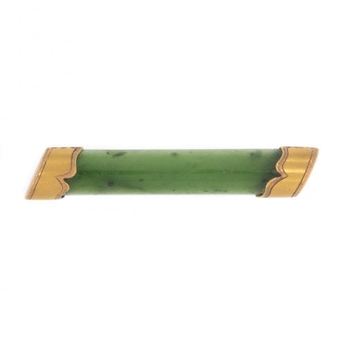 Antique Edwardian Gold Jade Brooch