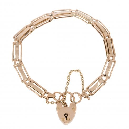 Antique Edwardian Rose Gold Gate Bracelet