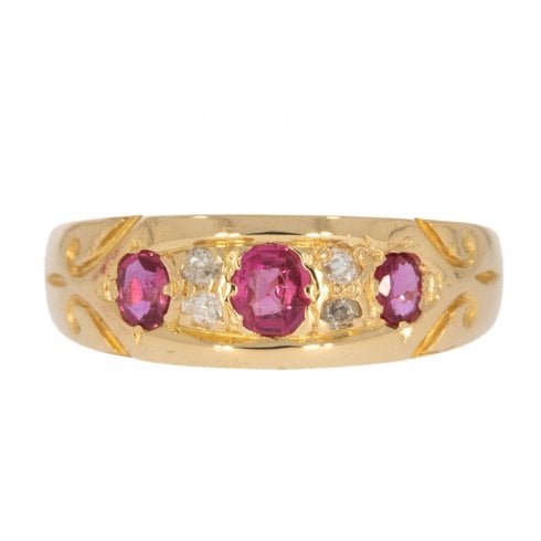Antique Edwardian Ruby & Diamond Dress Ring