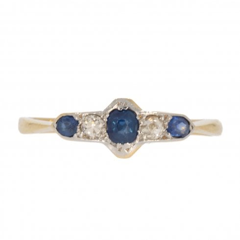 Antique Edwardian Sapphire & Diamond Dress Ring