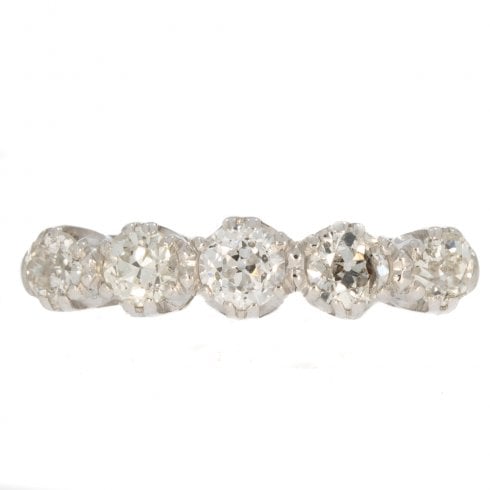 Antique Edwardian White Gold Diamond Five Stone Ring