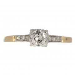 Antique Gold Diamond Solitaire Ring