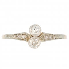Antique Gold Diamond Two Stone Ring
