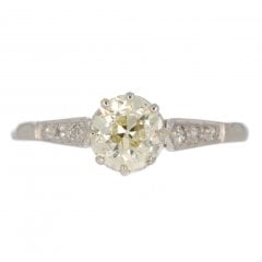 Antique Platinum Diamond Solitaire Ring