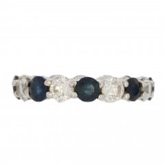 Antique Platinum Sapphire & Diamond Eternity Ring