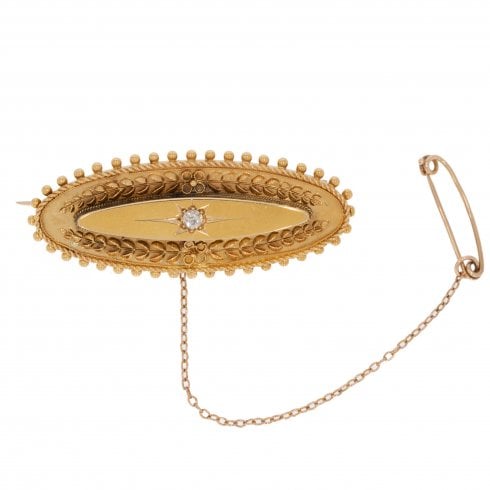 Antique Victorian Gold Diamond Brooch
