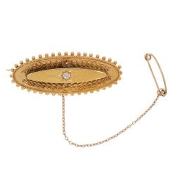 Antique Victorian Gold Diamond Brooch