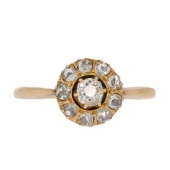 Antique Victorian Gold Diamond Cluster Ring