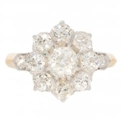 Antique Victorian Gold Diamond Daisy Cluster Ring