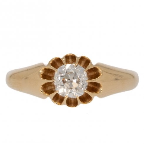 Antique Victorian Gold Diamond Solitaire Ring