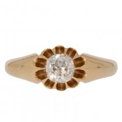 Antique Victorian Gold Diamond Solitaire Ring