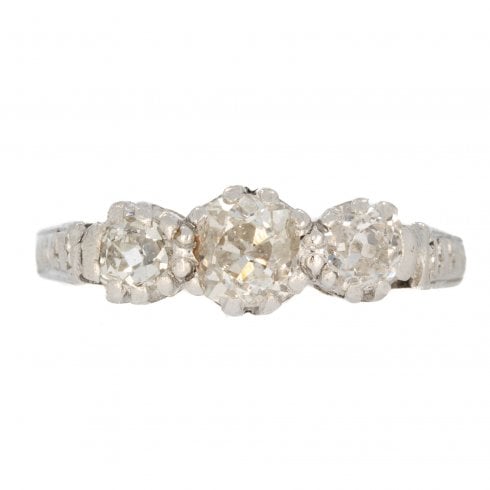 Antique Victorian Gold Diamond Three Stone Ring