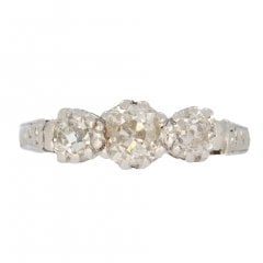 Antique Victorian Gold Diamond Three Stone Ring