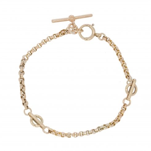 Antique Victorian Gold Fancy Link T-Bar Bracelet