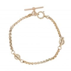 Antique Victorian Gold Fancy Link T-Bar Bracelet