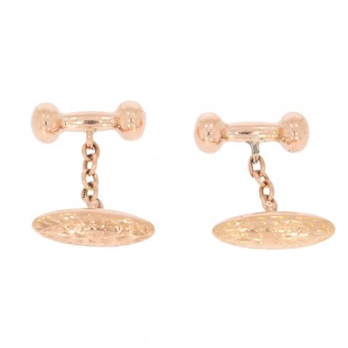 Antique Victorian Gold Rose Gold Patterned Cufflinks