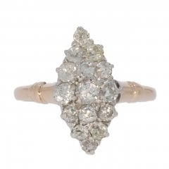 Antique Victorian Old Cut Diamond Cluster Ring
