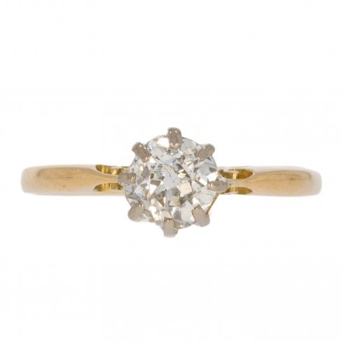 Antique Victorian Old Cut Diamond Solitaire Ring