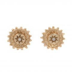Antique Victorian Seed Pearl Stud Earrings