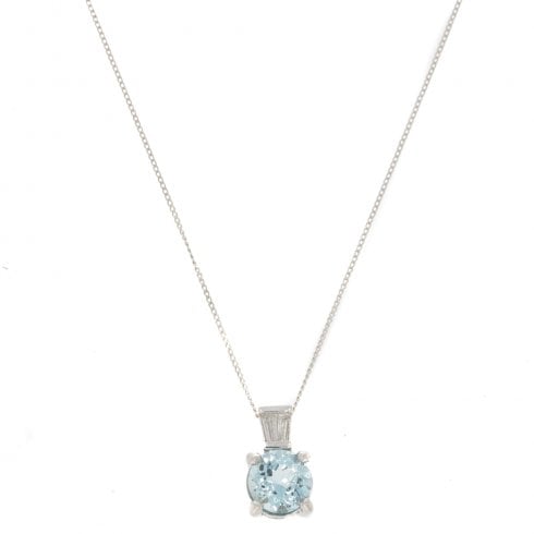 Aquamarine & Diamond Pendant