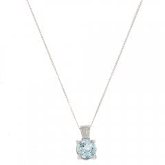 Aquamarine & Diamond Pendant
