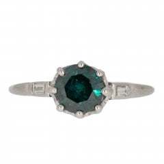 Art Deco Blue Diamond Solitaire Ring