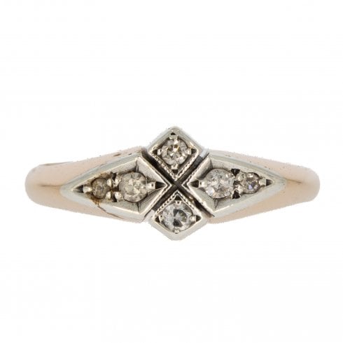 Art Deco Gold Diamond Cluster Ring
