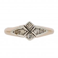 Art Deco Gold Diamond Cluster Ring