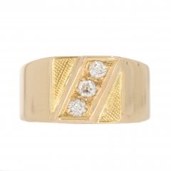 Art Deco Gold Diamond Signet Ring