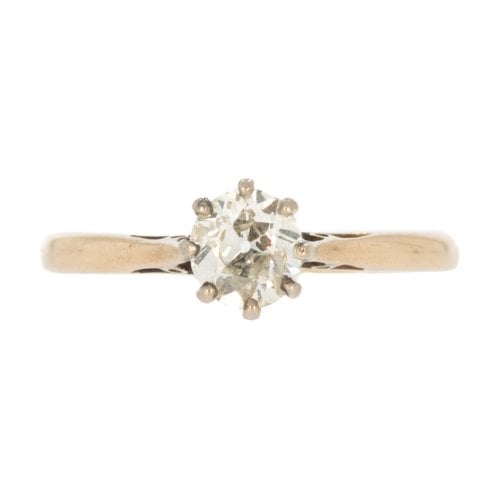 Art Deco Old Cut Diamond Solitaire Ring