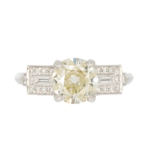 Art Deco Style Old-Cut Diamond Solitaire