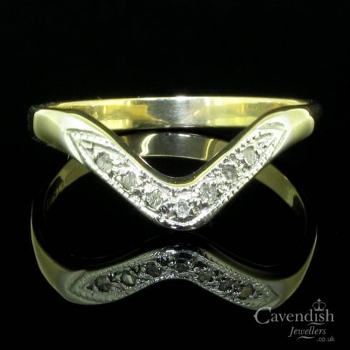 Beautiful 9ct Gold And Diamond Wishbone Ring - Rings from Cavendish ...