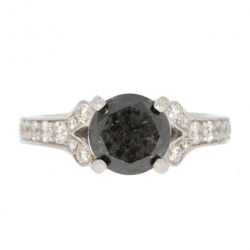 Black Diamond Solitaire Ring