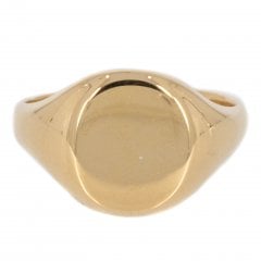 c1915 Gold Oval Signet Ring