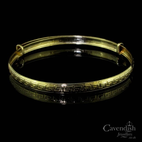 Charming 9ct Gold Greek Key Design Bangle - Bracelets from Cavendish ...
