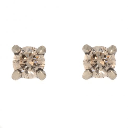 Cinnamon Diamond Ear Studs