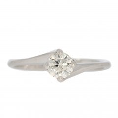 Diamond Crossover Solitaire Ring