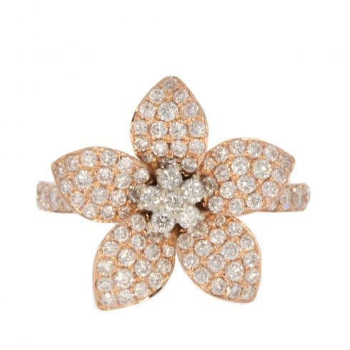 Diamond Flower Cluster Ring