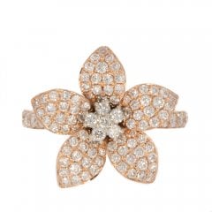 Diamond Flower Cluster Ring