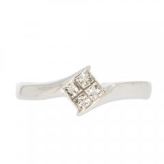 Diamond Tile-Set Twist Ring